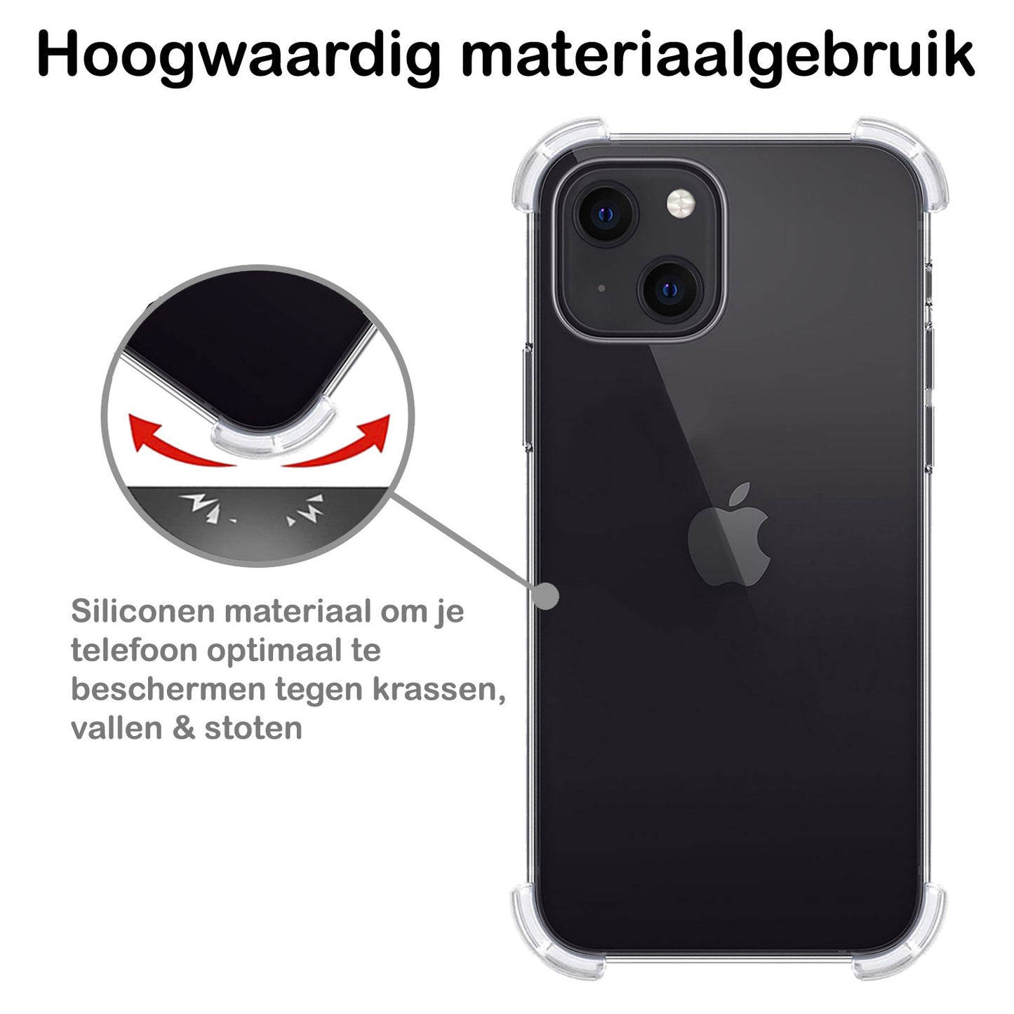 iPhone 14 Plus Hoesje Shock Proof Siliconen - Transparant