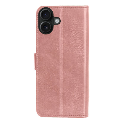 iPhone 16 Plus Hoesje Bookcase Cover met Kaarthouder - Rosé goud