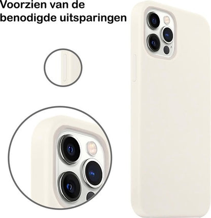 iPhone 12 Pro Max Hoesje Siliconen Backcover Lichtgewicht - Wit