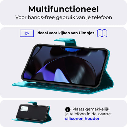 Google Pixel 10 Hoesje Bookcase Cover met Kaarthouder - Turquoise