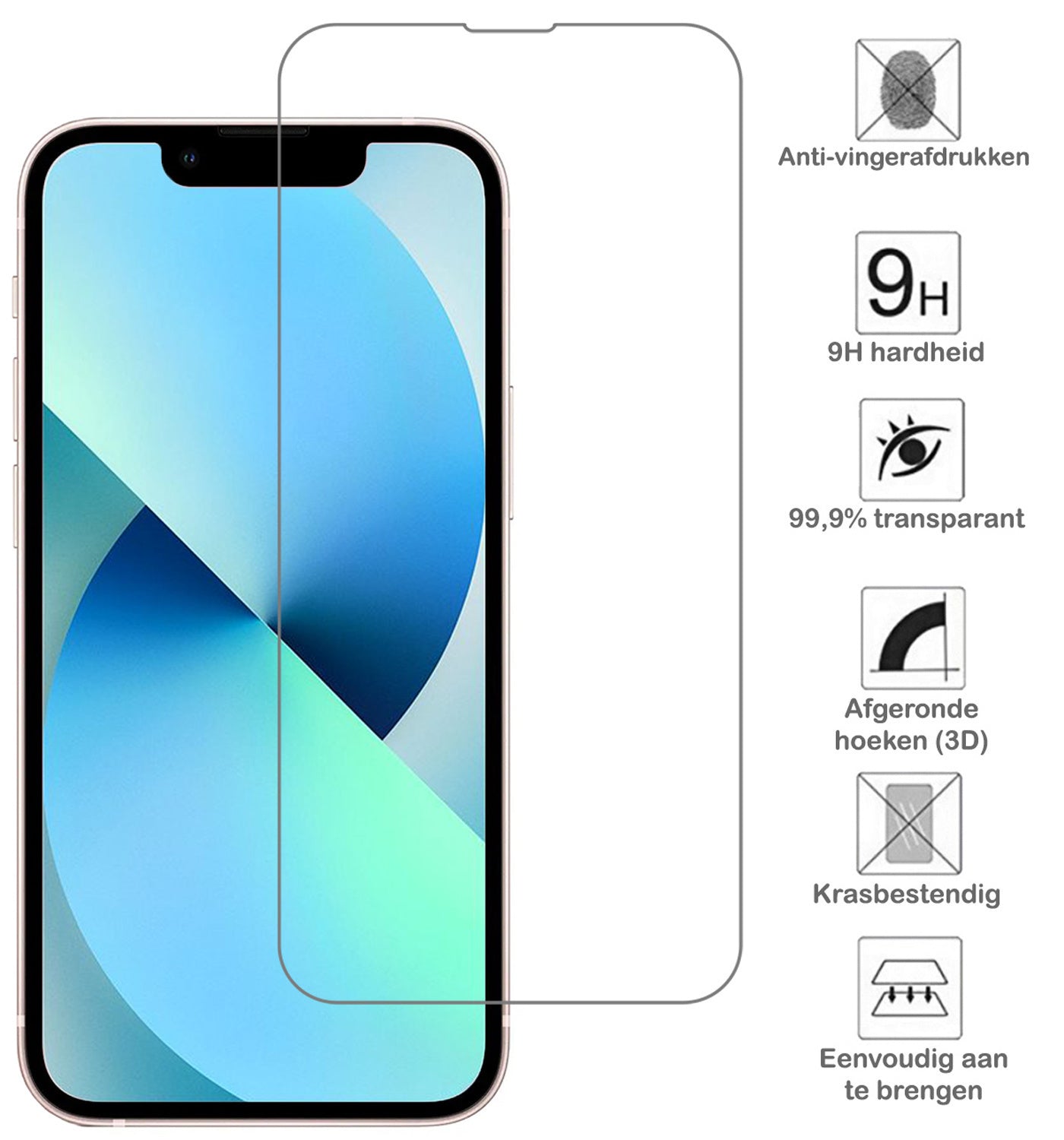 iPhone 14 Pro Max Screenprotector Volledige Dekking Tempered Glass