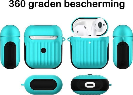 AirPods Hoesje Hard Cover met Ribbels - Mintgroen