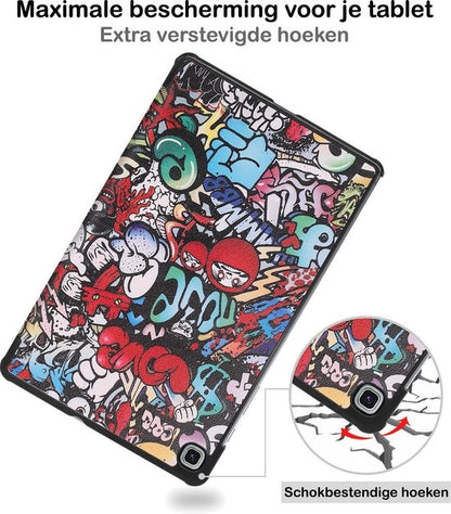 Samsung Galaxy Tab S6 Lite Trifold Bookcase Hoes - Graffity