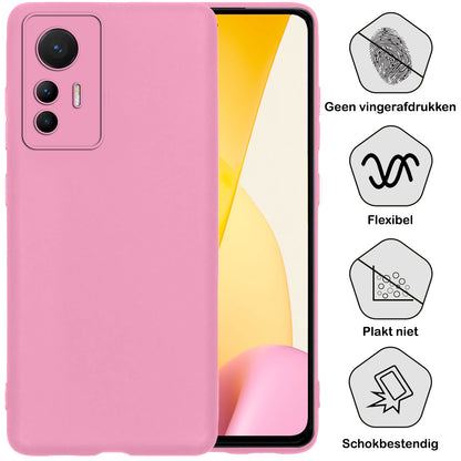 Xiaomi 12 Lite Hoesje Siliconen Backcover Lichtgewicht - Lichtroze