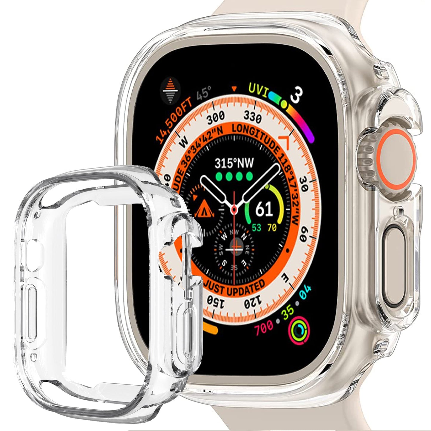 Hoesje Geschikt voor Apple Watch Ultra 2 (49 mm) Hoes Siliconen Case - Transparant