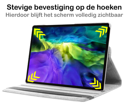 Samsung Galaxy Tab A8 Trifold Bookcase Hoes 360 Graden Draaibaar - Zilver
