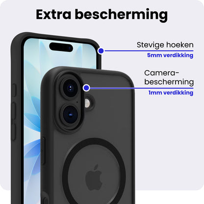 iPhone 17 Hoesje Geschikt voor Magsafe Backcover Shockproof - Zwart