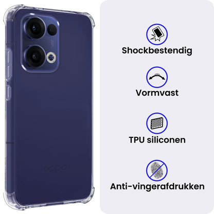 OPPO Reno 13 Hoesje Shockproof Backcover Siliconen - Transparant