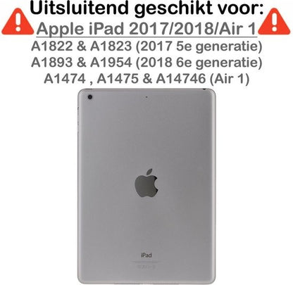 iPad Air 1/2 / Pro 9.7 / 2017/2018 Trifold Bookcase Hoes - Donkerroze