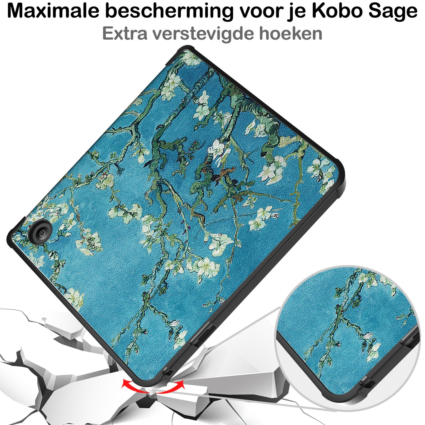 Kobo Sage Trifold Hoesje - Bloesem