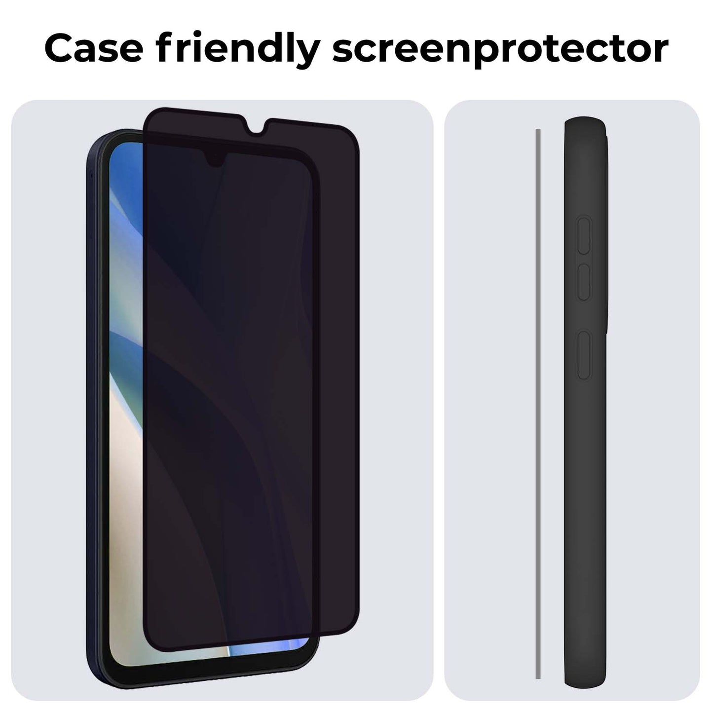 Samsung A15 Screenprotector Privacy Tempered Glass