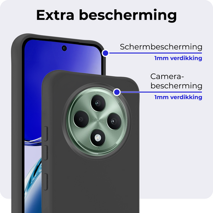 Oppo Reno 12 F Hoesje Siliconen Backcover Lichtgewicht - Zwart