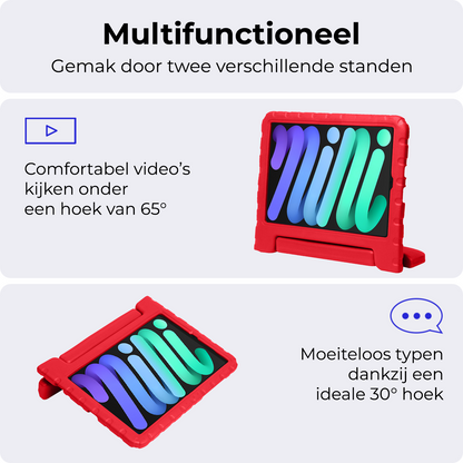 iPad Mini 7 Kinderhoes Shockabsorberend Foam - Rood