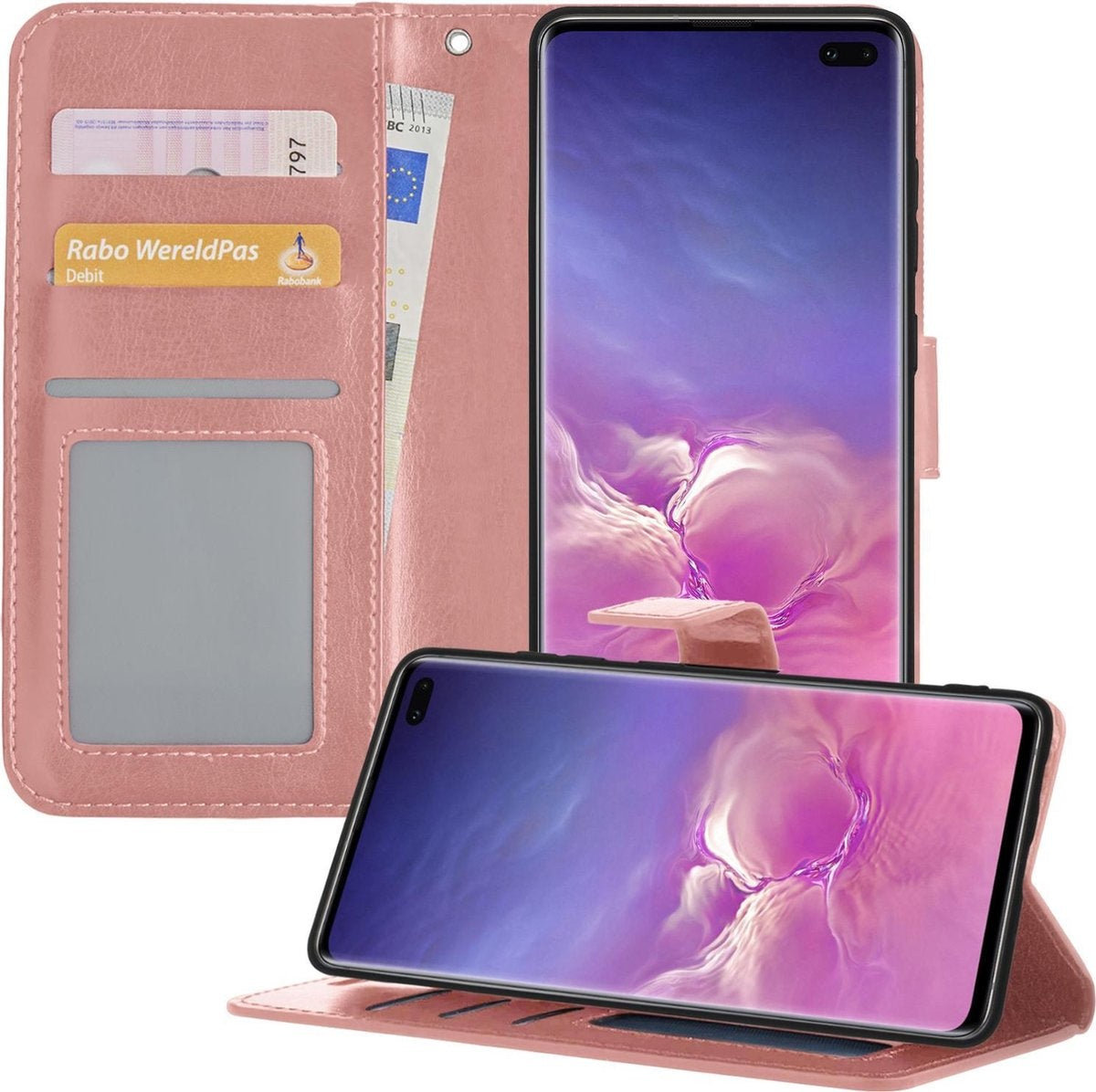 Samsung S10 Hoesje Book Case Kunstleer - Rosðð goud