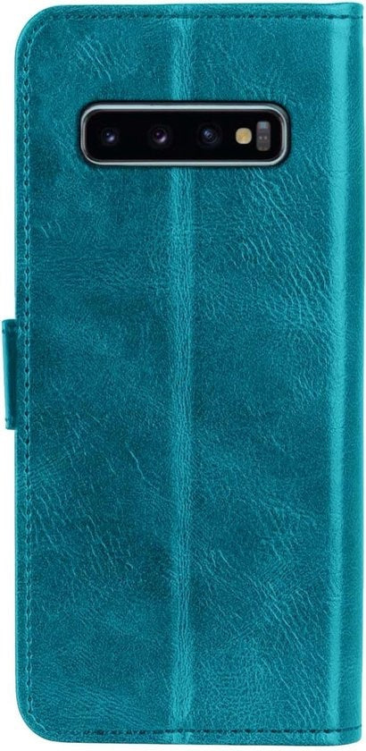 Samsung S10 Hoesje Bookcase Cover met Kaarthouder - Turquoise
