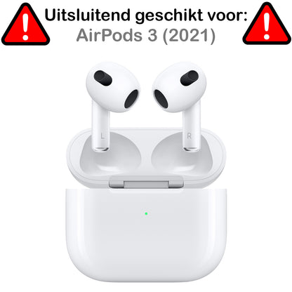 AirPods 3 Hoesje Shock Proof Case Siliconen met Clip - Donkerblauw