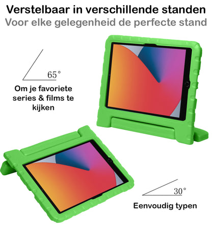 iPad 10.2 2021 Hoesje Kids Cover Bumper - Groen