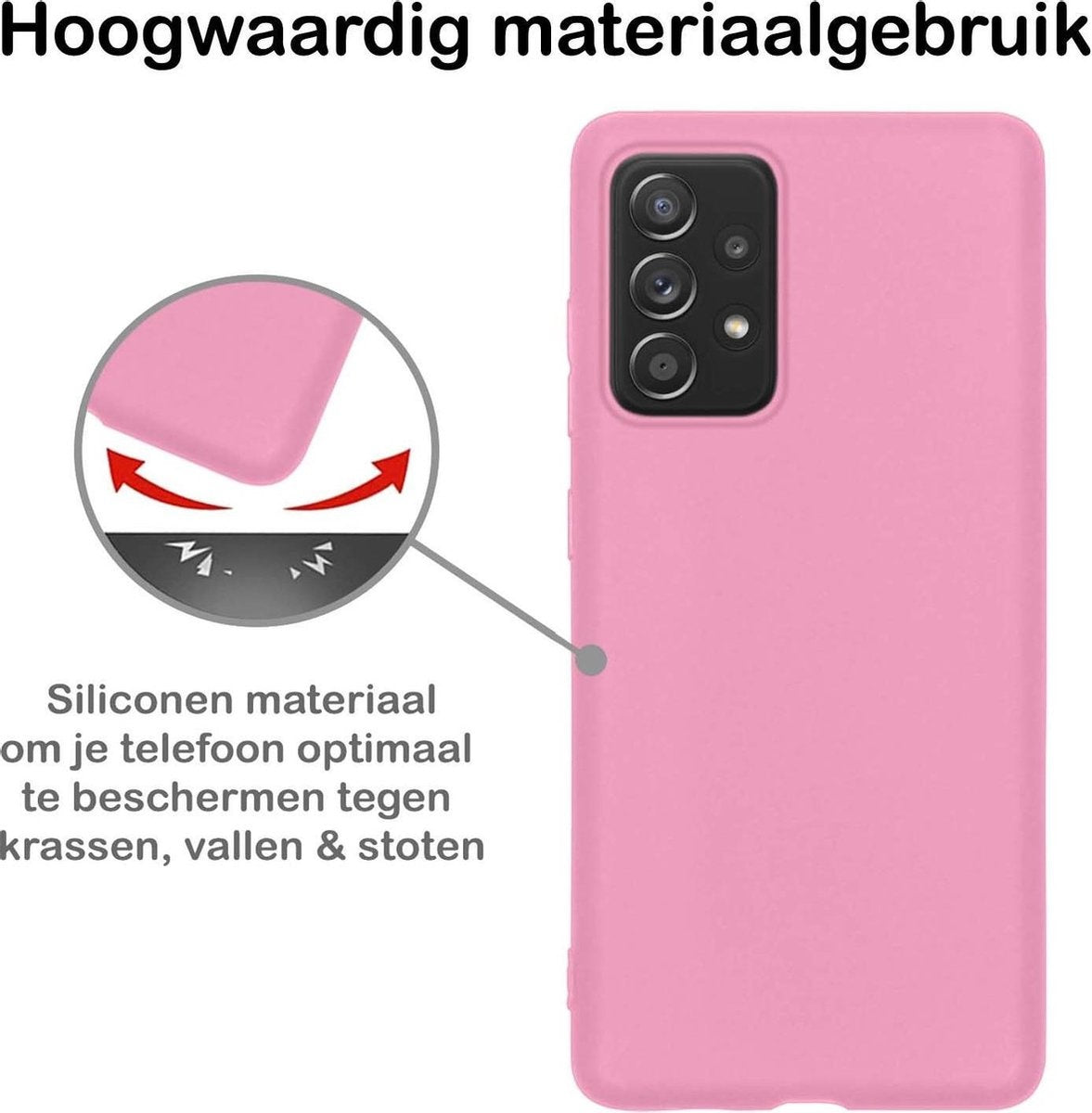 Samsung A72 Hoesje Siliconen - Lichtroze