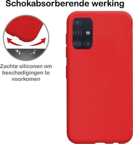 Samsung A51 Hoesje Siliconen - Rood