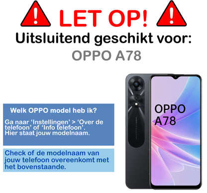 OPPO A78 5G Screenprotector Gehard Glas - Full Screen