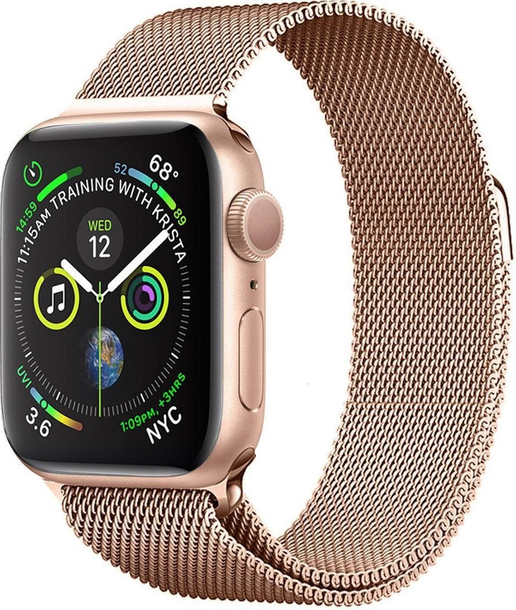 Polsbandje Met Magneetsluiting Geschikt voor Apple Watch 38/40/41 mm Bandje Milanees - Rose Goud