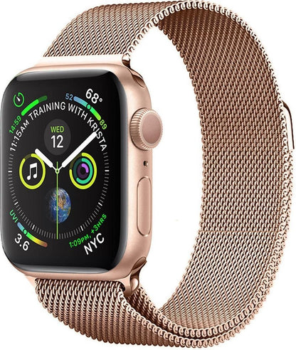 Polsbandje Met Magneetsluiting Geschikt voor Apple Watch 38/40/41 mm Bandje Milanees - Rose Goud