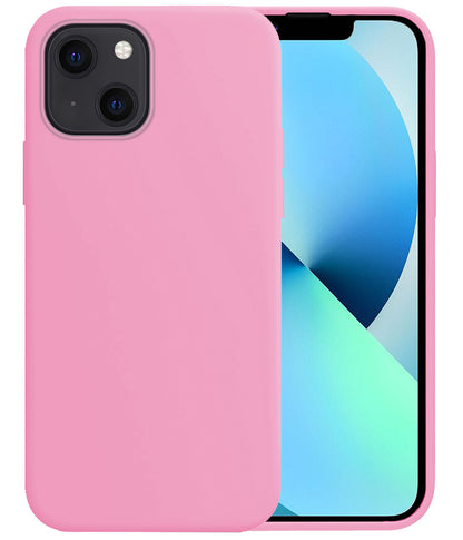 iPhone 13 Hoesje Siliconen Backcover Lichtgewicht - Lichtroze