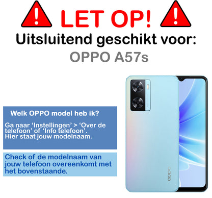 OPPO A57s Hoesje Bookcase Cover met Kaarthouder - Lichtroze