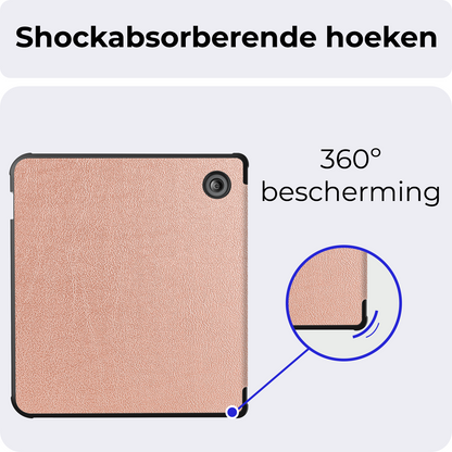 Kobo Libra Colour Trifold Bookcase Hoes - Rosé Goud