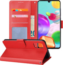 Samsung A41 Hoesje Bookcase Cover met Kaarthouder - Rood