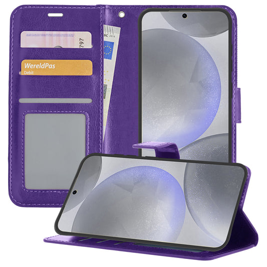 Samsung S24 Hoesje Book Case Kunstleer - Paars