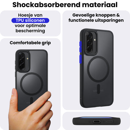 Samsung A36 Hoesje Geschikt voor Magsafe Backcover Shockproof - Zwart