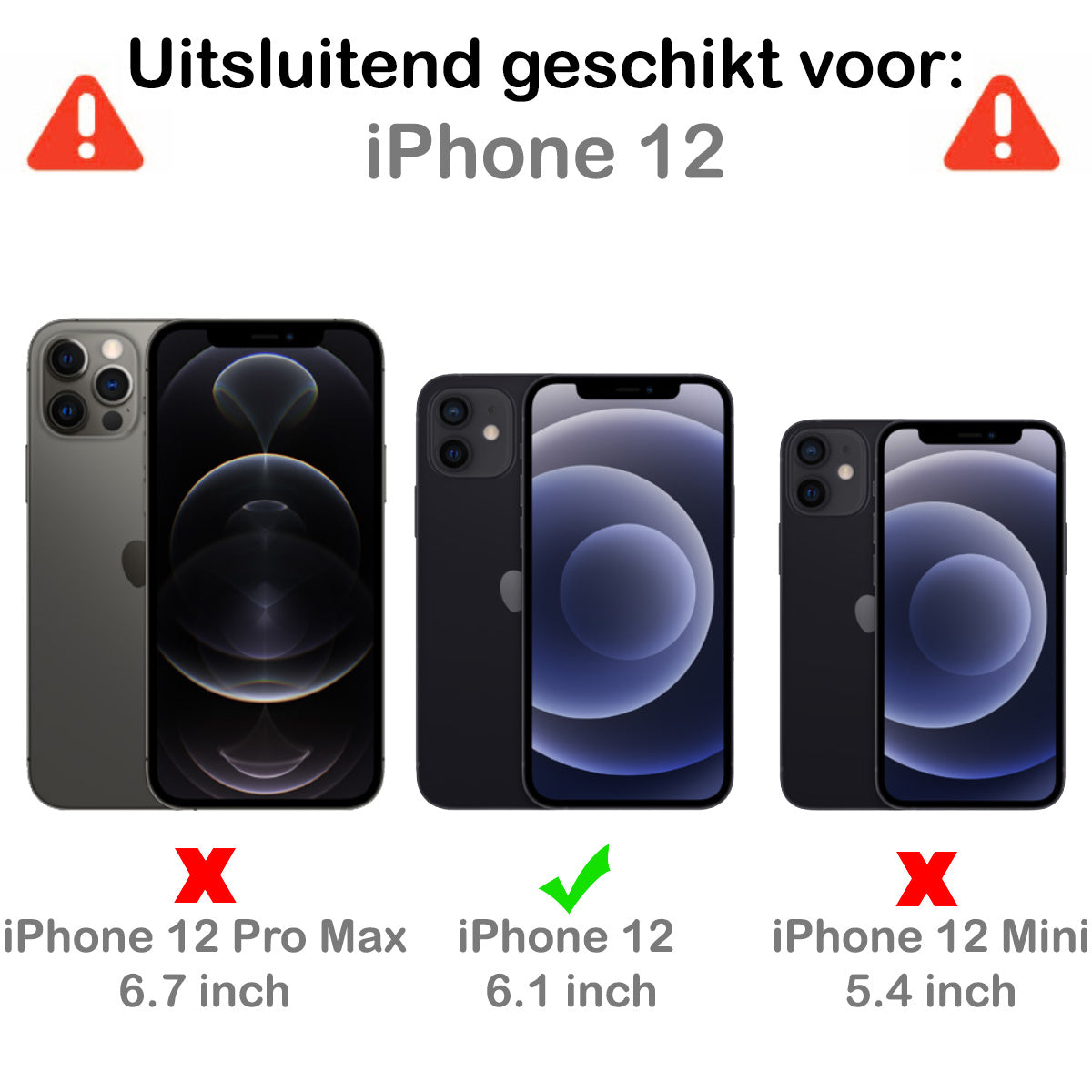 iPhone 12 Hoesje met Ingebouwde Screen Protector - Zilver