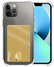 iPhone 14 Pro Hoesje Kaarthouder Backcover Shockproof - Transparant