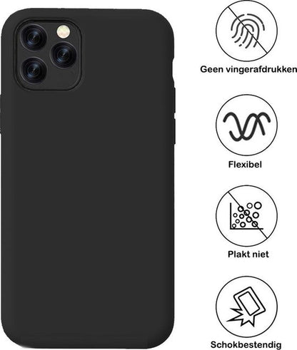 iPhone 11 Pro Hoesje Siliconen Backcover Lichtgewicht - Zwart