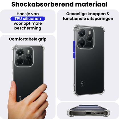 Xiaomi Redmi Note 14 5G Hoesje Shockproof Backcover Siliconen - Transparant