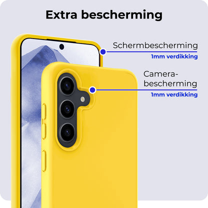 Samsung A55 Hoesje Siliconen Backcover Lichtgewicht - Geel