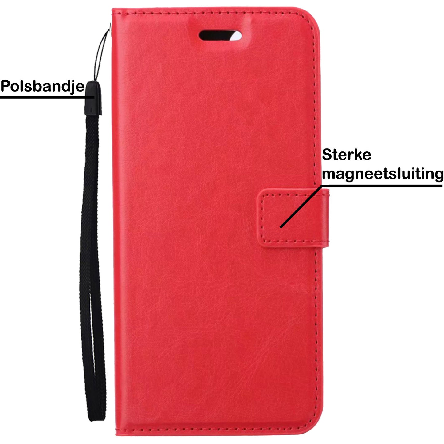 iPhone 14 Pro Max Hoesje Book Case Kunstleer - Rood