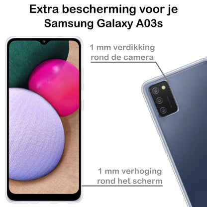 Samsung A03s Hoesje Siliconen Backcover Lichtgewicht - Transparant