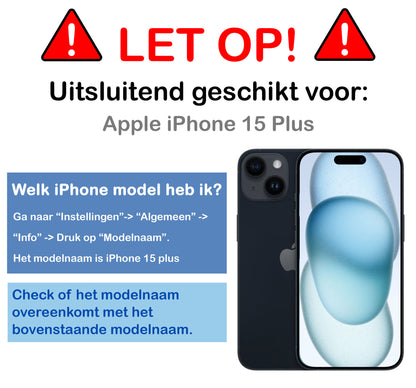 iPhone 15 Plus Hoesje Geschikt voor Magsafe Backcover Shockproof - Zwart