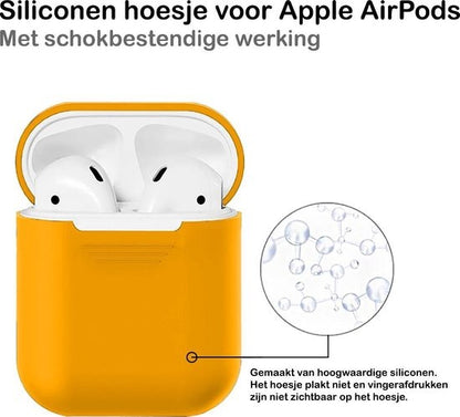 AirPods Hoesje Siliconen met Clip - Oranje