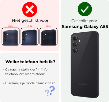Samsung A55 Hoesje Geschikt voor Magsafe Backcover Shockproof - Zwart