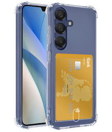 Samsung A15 Hoesje Kaarthouder Backcover Shockproof - Transparant