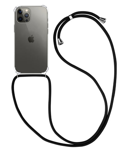 iPhone 14 Pro Hoesje met Koord Backcover Shockproof - Transparant