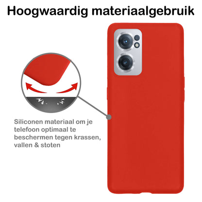 OnePlus Nord CE 2 Hoesje Siliconen Backcover Lichtgewicht - Rood