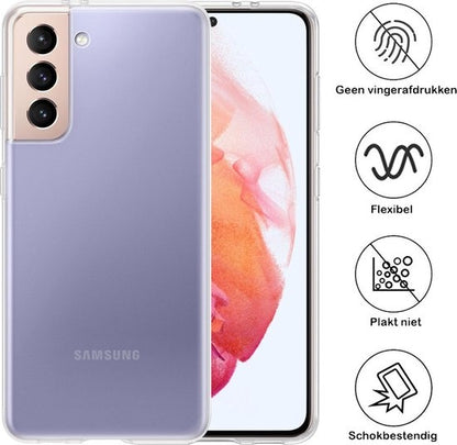 Samsung S21 Hoesje Siliconen Backcover Lichtgewicht - Transparant