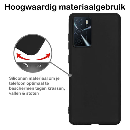 OPPO A16s Hoesje Siliconen - Zwart