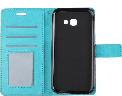 Samsung Galaxy A5 2017 Hoesje Bookcase Cover met Kaarthouder - Turquoise
