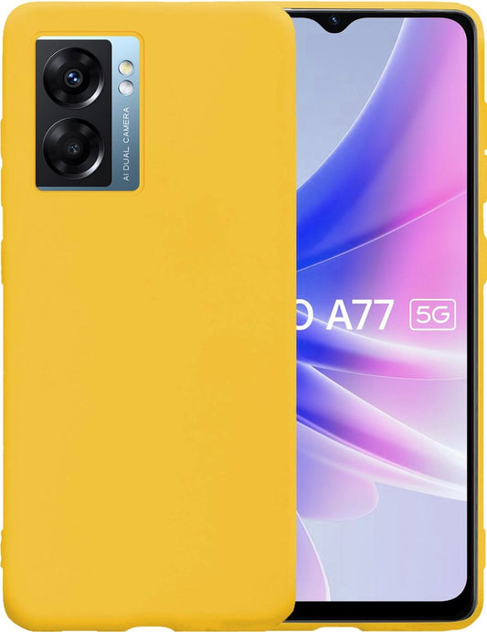 OPPO A77 Hoesje Siliconen - Geel