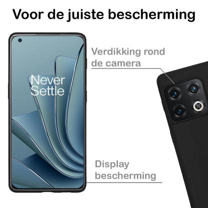 OnePlus 10 Pro Hoesje Siliconen Backcover Lichtgewicht - Zwart